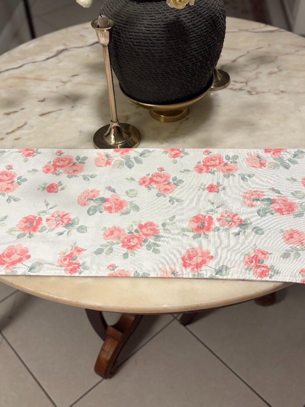 Laura Ashley White and Floral Table Runner